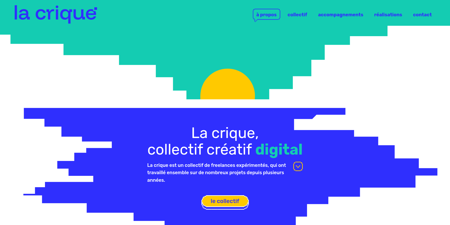 Capture d'écran du projet web la crique développé avec Eleventy et Decap CMS