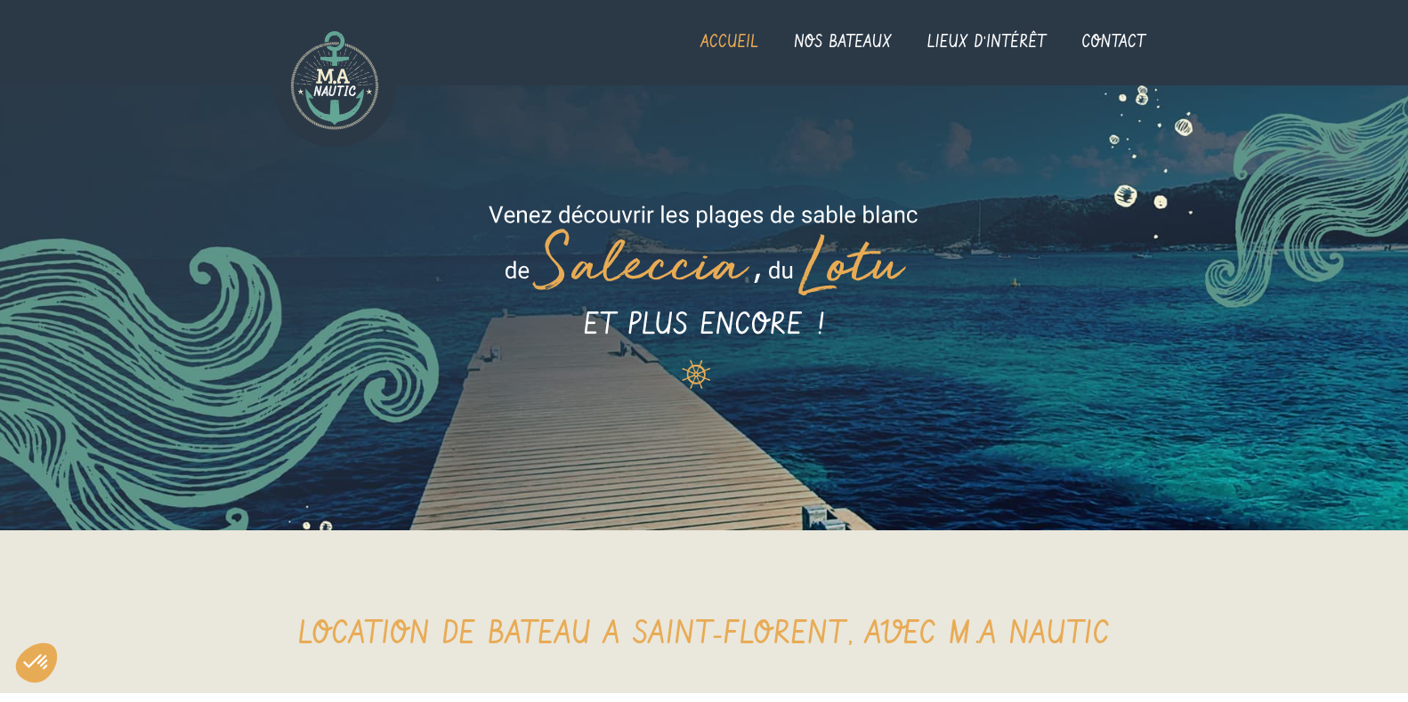 Capture d'écran du projet web M.A Nautic développé avec Eleventy et Decap CMS